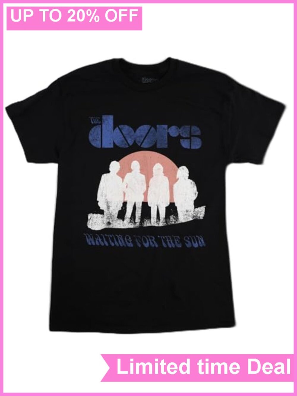The Doors Waiting For The Sun Graphic T-Shirt Cotton Crew Neck Tee